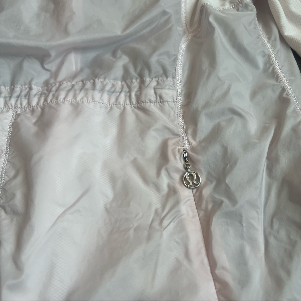 Lululemon Pedal Power Wind Shirt Jacket Neutral Blush Size 8 Silver Hardware - Picture 9 of 13